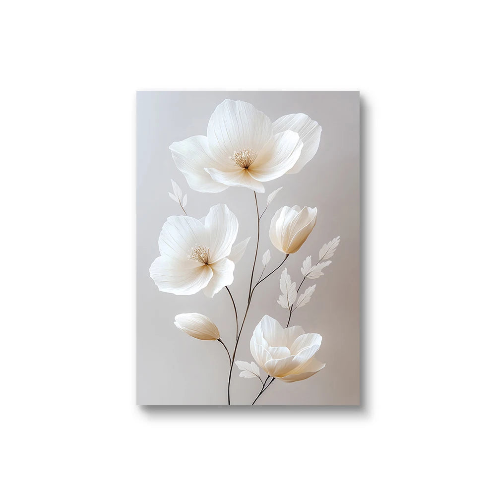 1pc/3 pçs sem moldura nórdico bege peônia flores pintura em tela moderna floral botânico cartazes estética arte da parede decoração para casa