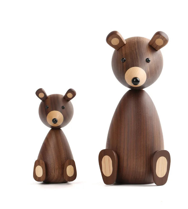 Dinamarca de madeira urso marrom decoração para casa estatuetas alta qualidade design nórdico decoração do quarto presentes/artesanato/brinquedos da família decoração para casa