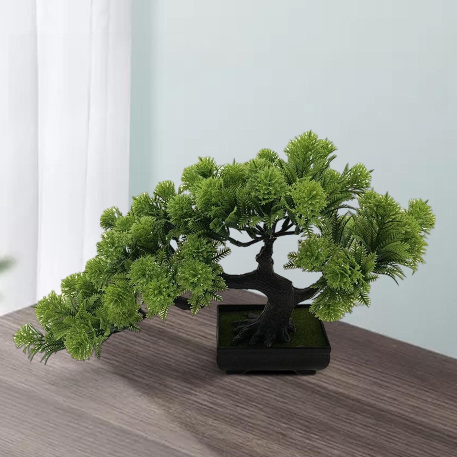 Simulação de árvore de pinho bonsai artificial, plantas em vasos, árvore de exibição de mesa para estante, sala de estar, decoração de peitoril de janela