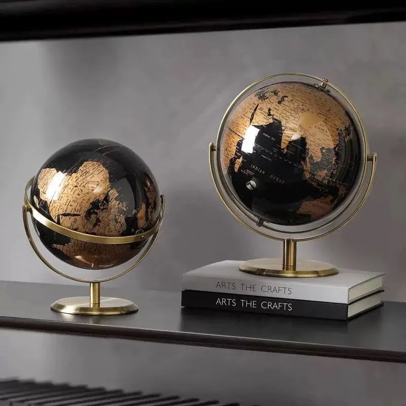 Arte criativa de globo giratório de metal, adequada para crianças, educação em sala de aula, aprendizagem, sala de estar, escritório, decoração de mesa