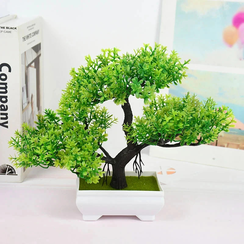 Pote Pequeno Artificial De Bonsai, Planta Falsa, Flores, Enfeites Em Vaso, Decoração De Mesa De Quarto De Casa, Decoração Do Jardim Do Hotel