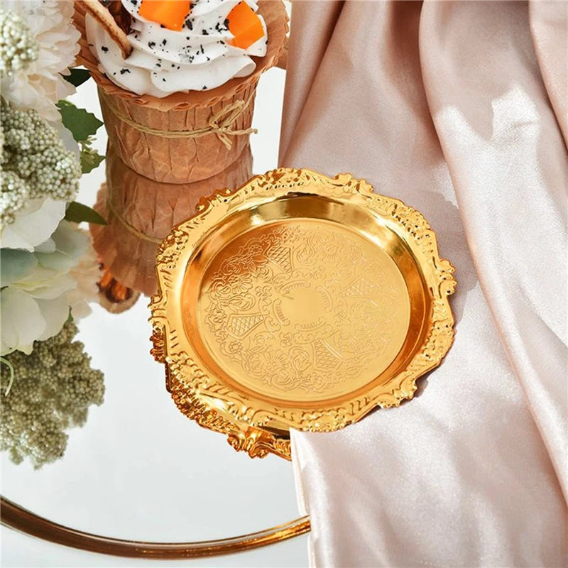 Mini Armazenamento Bandeja Plástica para Exibição De Jóias, Prato De Bolo De Prata, Prato De Frutas, Exibição De Sushi, Decoração De Casa, Adereços De Foto, Festa