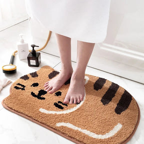 Tapetes de banheiro absorvente criativo dos desenhos animados forma gato grosso reunindo tapetes de banho antiderrapante tapete de banho tapetes decorativos da porta