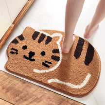 Tapetes de banheiro absorvente criativo dos desenhos animados forma gato grosso reunindo tapetes de banho antiderrapante tapete de banho tapetes decorativos da porta