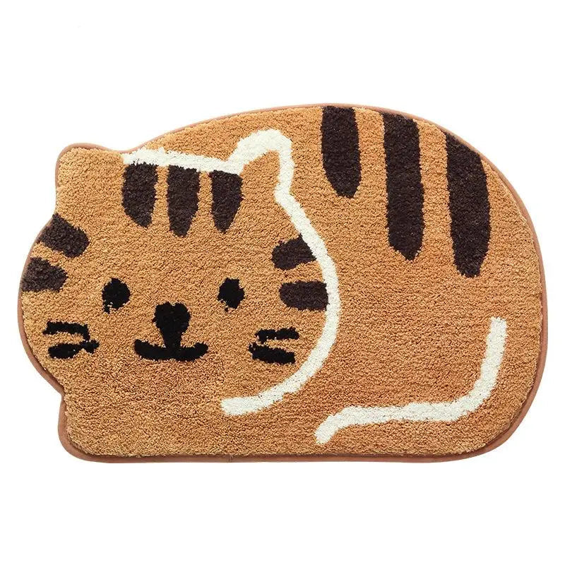 Tapetes de banheiro absorvente criativo dos desenhos animados forma gato grosso reunindo tapetes de banho antiderrapante tapete de banho tapetes decorativos da porta