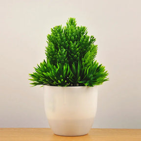 Plantas artificiais em vaso bonsai verde pequena árvore plantas flores falsas ornamentos em vaso para casa decoração do jardim festa decoração do hotel
