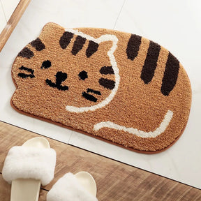 Tapetes de banheiro absorvente criativo dos desenhos animados forma gato grosso reunindo tapetes de banho antiderrapante tapete de banho tapetes decorativos da porta