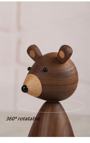 Dinamarca de madeira urso marrom decoração para casa estatuetas alta qualidade design nórdico decoração do quarto presentes/artesanato/brinquedos da família decoração para casa