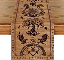 Preto viking corvo capacete de we linho pano de mesa sazonal fazenda cômoda cachecol decoração de mesa casa cozinha mesa de jantar decoração