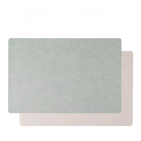 Inmos 4 peças de tapete de mesa de couro sintético estilo couro à prova d'água e resistente a óleo, placemat retangular de dupla face, design sem lavagem