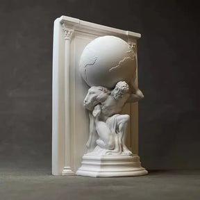 Guardião do pilar atlas estátua de gesso mesa para casa armário de vinho decoração deus grego da astronomia escultura estante ornamentos