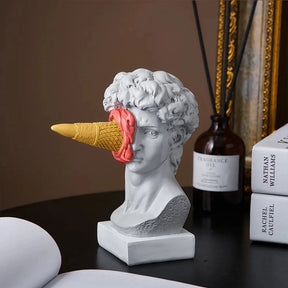 Figura nórdica moderna ornamento sorvete david estatueta decoração de casa escultura escritório estante desktop arte decoração david estátua