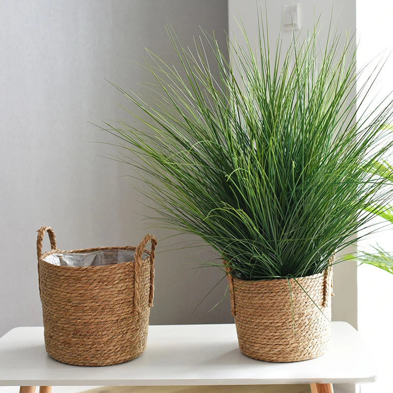 1pc nórdico artesanal palha tecido vaso de flores plantador cesta lavanderia roupas sujas armazenamento vaso jardim planta verde flor suportes