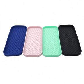 Bandeja de drenagem de silicone para talheres copo de água frutas vegetais pia da cozinha organizador bandeja de armazenamento esponja titular dispensador de sabão