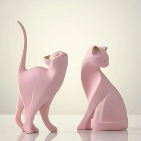 Resina Casais Estátuas Do Gato Para Decorações Home, Estatueta Animal, Criativo Europeu, Presente De Casamento, Escultura Decorativa