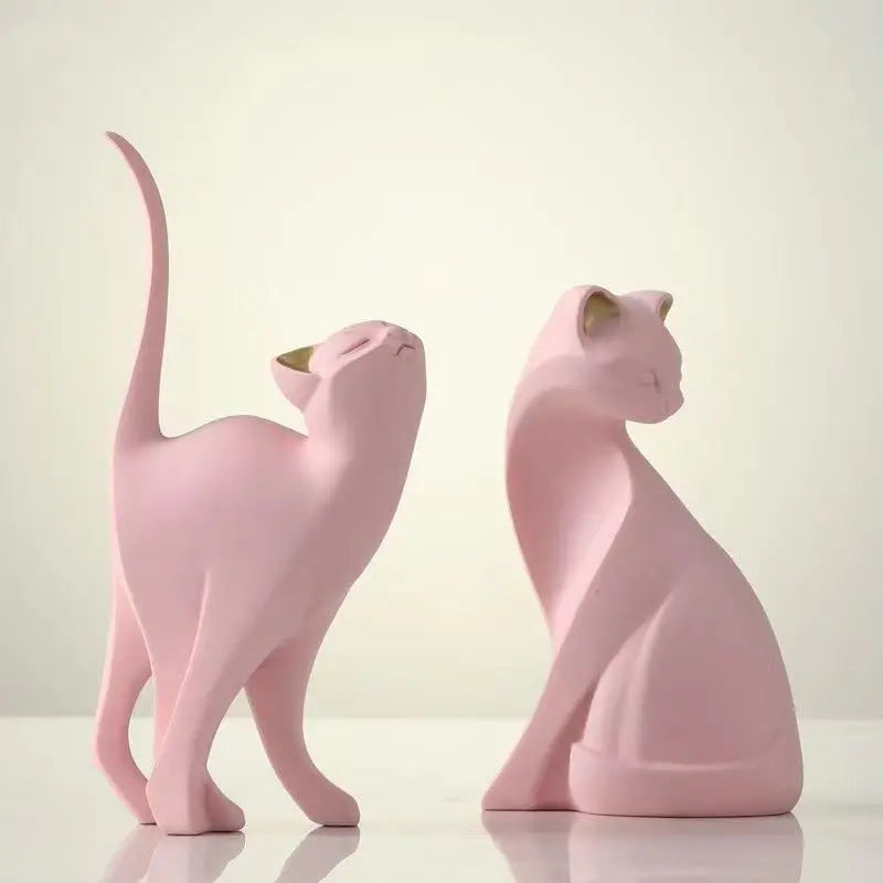 Resina Casais Estátuas Do Gato Para Decorações Home, Estatueta Animal, Criativo Europeu, Presente De Casamento, Escultura Decorativa