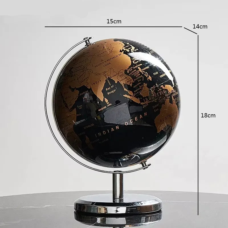 Arte criativa de globo giratório de metal, adequada para crianças, educação em sala de aula, aprendizagem, sala de estar, escritório, decoração de mesa