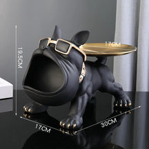 30cm decoração de casa estatueta bulldog estátua do cão caixa armazenamento ornamento animal resina artesanato arte escultura estatueta casa filhote de cachorro escultura
