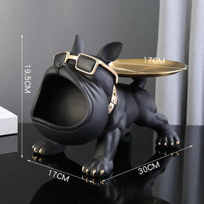 30cm decoração de casa estatueta bulldog estátua do cão caixa armazenamento ornamento animal resina artesanato arte escultura estatueta casa filhote de cachorro escultura