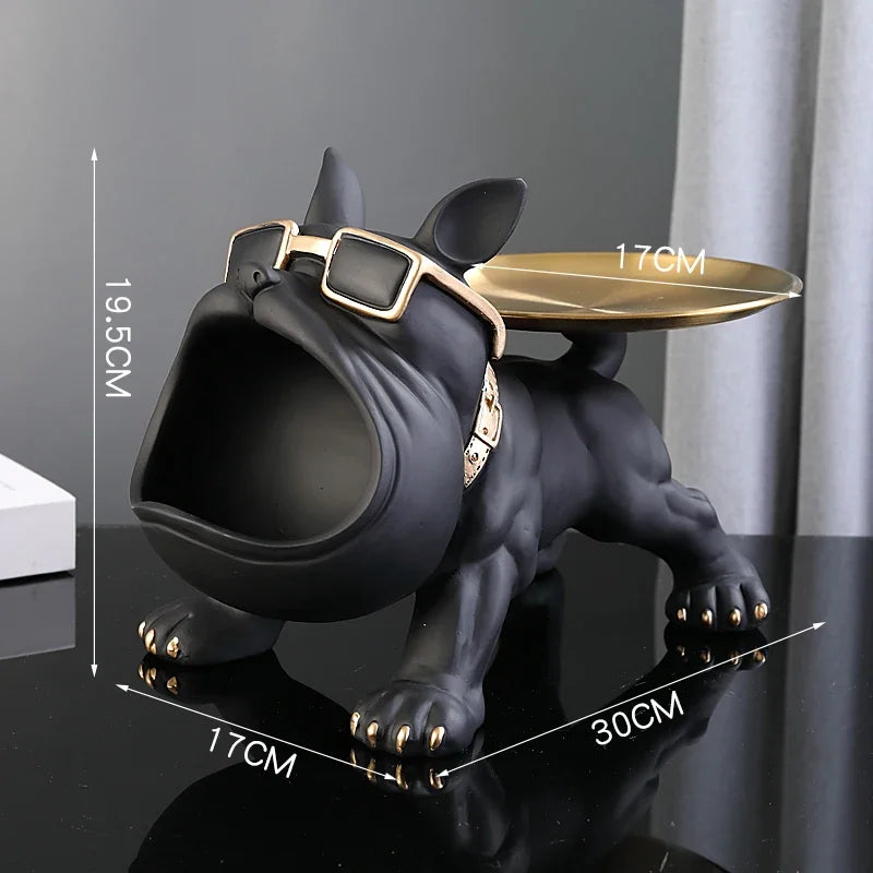 30cm decoração de casa estatueta bulldog estátua do cão caixa armazenamento ornamento animal resina artesanato arte escultura estatueta casa filhote de cachorro escultura