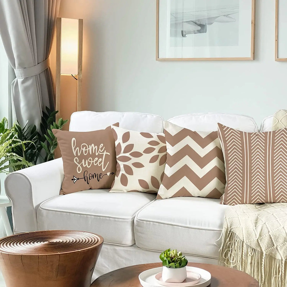 Capa de almofada geométrica de linho marrom, decoração de casa, boa decoração de fronha para quarto, sofá, cadeira, cama, jardim, carro