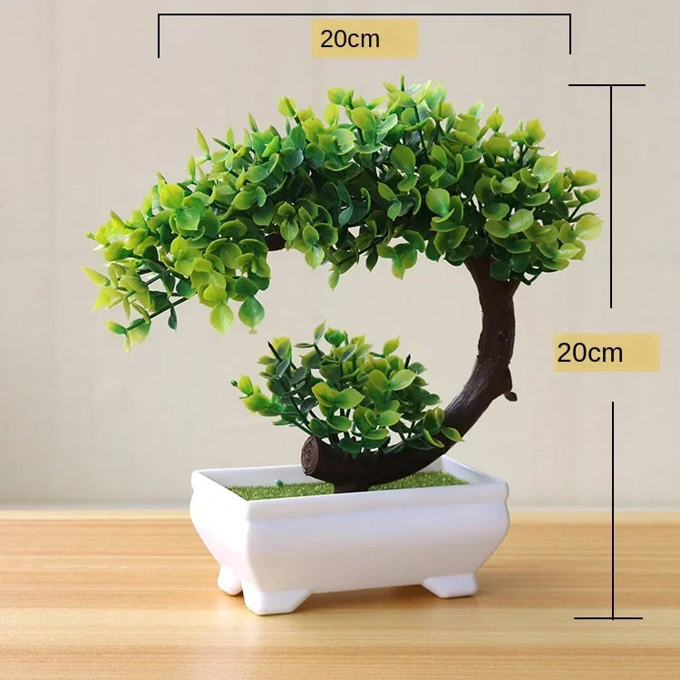 Plantas artificiais em vaso bonsai verde pequena árvore plantas flores falsas ornamentos em vaso para casa decoração do jardim festa decoração do hotel