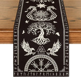 Preto viking corvo capacete de we linho pano de mesa sazonal fazenda cômoda cachecol decoração de mesa casa cozinha mesa de jantar decoração