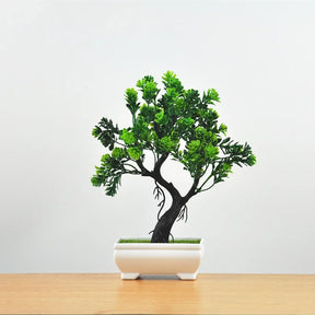 Plantas artificiais em vaso bonsai verde pequena árvore plantas flores falsas ornamentos em vaso para casa decoração do jardim festa decoração do hotel