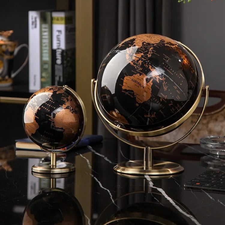 Arte criativa de globo giratório de metal, adequada para crianças, educação em sala de aula, aprendizagem, sala de estar, escritório, decoração de mesa