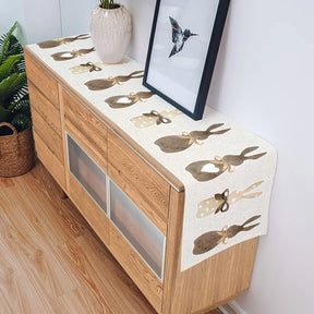 Coelho de páscoa amor coração linho corredor de mesa decoração de festa reutilizável fazenda cozinha mesa de jantar corredor decorações de páscoa