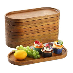 Prato de sobremesa redondo de madeira maciça estilo japonês bandeja de madeira de café lanche prato de frutas secas bandeja de chá oval suprimentos de cozinha