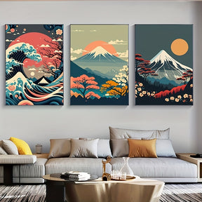 Perfeito japonês natureza paisagem arte da parede pintura em tela moderna impressões de arte da parede e cartazes para sala estar quadros decoração