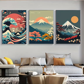 Perfeito japonês natureza paisagem arte da parede pintura em tela moderna impressões de arte da parede e cartazes para sala estar quadros decoração