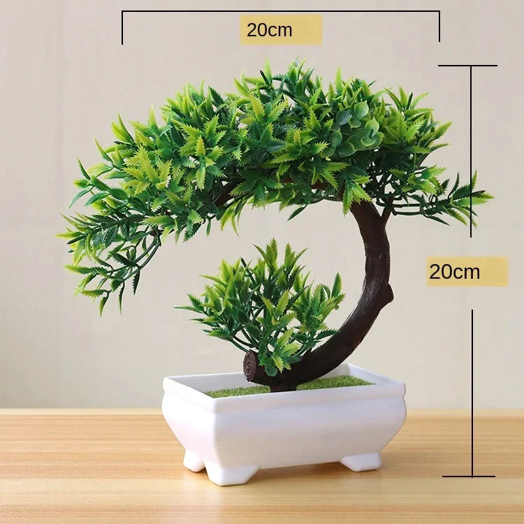 Plantas artificiais em vaso bonsai verde pequena árvore plantas flores falsas ornamentos em vaso para casa decoração do jardim festa decoração do hotel