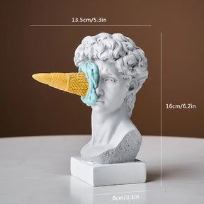 Figura nórdica moderna ornamento sorvete david estatueta decoração de casa escultura escritório estante desktop arte decoração david estátua