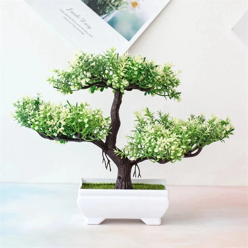 Pote Pequeno Artificial De Bonsai, Planta Falsa, Flores, Enfeites Em Vaso, Decoração De Mesa De Quarto De Casa, Decoração Do Jardim Do Hotel