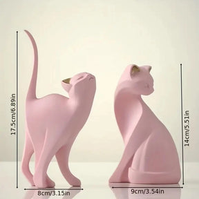Resina Casais Estátuas Do Gato Para Decorações Home, Estatueta Animal, Criativo Europeu, Presente De Casamento, Escultura Decorativa