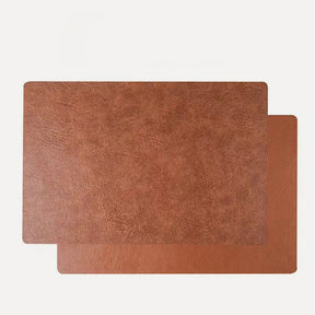 Inmos 4 peças de tapete de mesa de couro sintético estilo couro à prova d'água e resistente a óleo, placemat retangular de dupla face, design sem lavagem