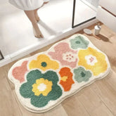 1pc 40*60cm bonito flor tapete do banheiro, máquina lavável tapete do banheiro, extra macio absorvente antiderrapante tapete de banho