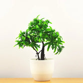 Plantas artificiais em vaso bonsai verde pequena árvore plantas flores falsas ornamentos em vaso para casa decoração do jardim festa decoração do hotel