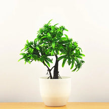 Plantas artificiais em vaso bonsai verde pequena árvore plantas flores falsas ornamentos em vaso para casa decoração do jardim festa decoração do hotel