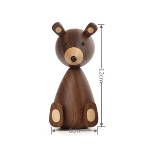 Dinamarca de madeira urso marrom decoração para casa estatuetas alta qualidade design nórdico decoração do quarto presentes/artesanato/brinquedos da família decoração para casa