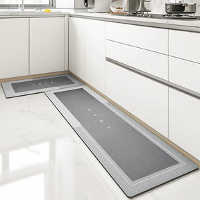 Terra de diatomácea absorvente anti-incrustante tapetes de cozinha banheiro antiderrapante cozinha esfregatável tapete longo