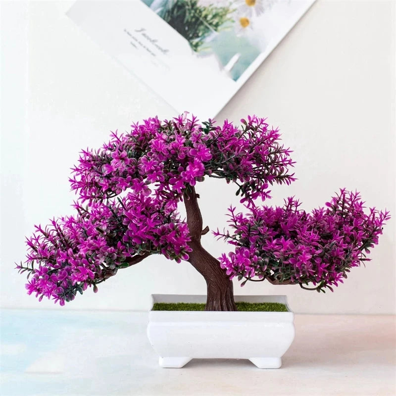 Pote Pequeno Artificial De Bonsai, Planta Falsa, Flores, Enfeites Em Vaso, Decoração De Mesa De Quarto De Casa, Decoração Do Jardim Do Hotel
