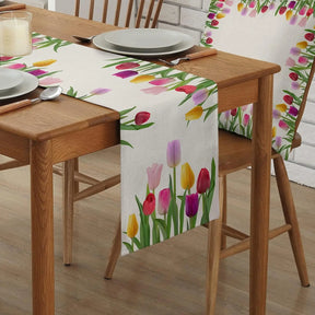 Páscoa tulipa flores corredores de mesa de linho cômoda cachecóis decoração de mesa primavera fazenda corredores de mesa de jantar decorações de casamento