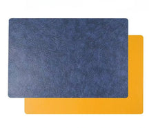 Inmos 4 peças de tapete de mesa de couro sintético estilo couro à prova d'água e resistente a óleo, placemat retangular de dupla face, design sem lavagem