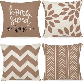 Capa de almofada geométrica de linho marrom, decoração de casa, boa decoração de fronha para quarto, sofá, cadeira, cama, jardim, carro