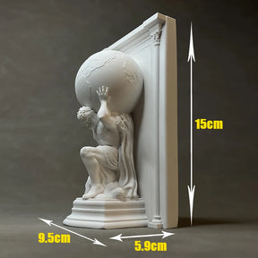 Guardião do pilar atlas estátua de gesso mesa para casa armário de vinho decoração deus grego da astronomia escultura estante ornamentos