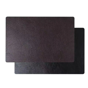 Inmos 4 peças de tapete de mesa de couro sintético estilo couro à prova d'água e resistente a óleo, placemat retangular de dupla face, design sem lavagem
