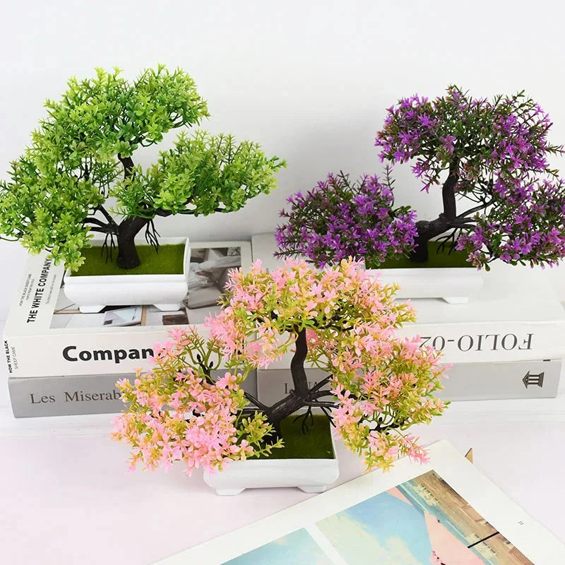 Pote Pequeno Artificial De Bonsai, Planta Falsa, Flores, Enfeites Em Vaso, Decoração De Mesa De Quarto De Casa, Decoração Do Jardim Do Hotel